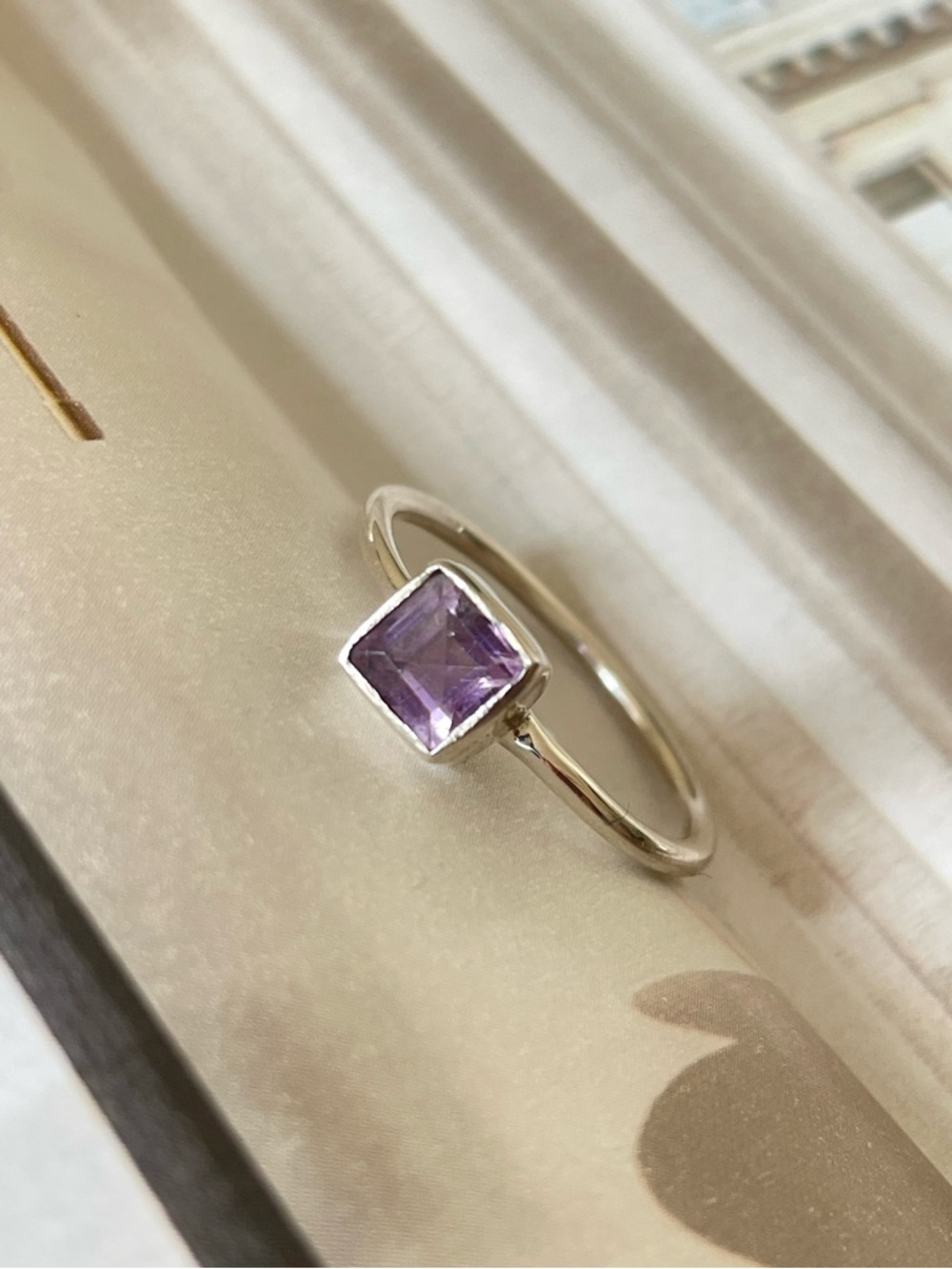 925 Sterling Silver, Amethyst Ring, US:8 “VIBES”